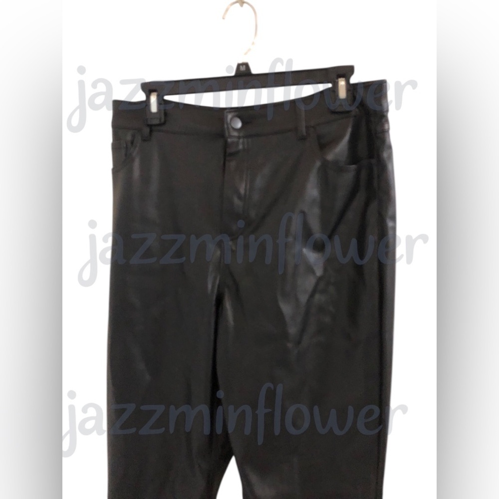 Haute Monde black classic‎ pleather pants size XL brand new